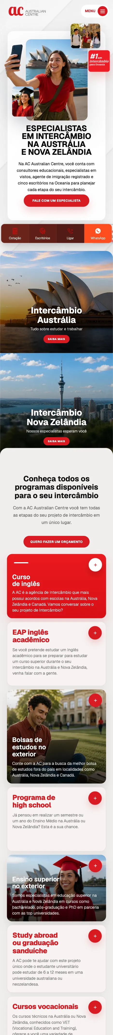 Australian Centre no celular