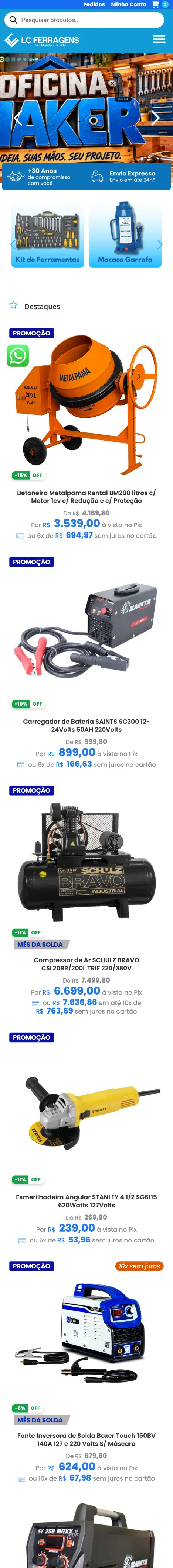 LC Ferragens no celular