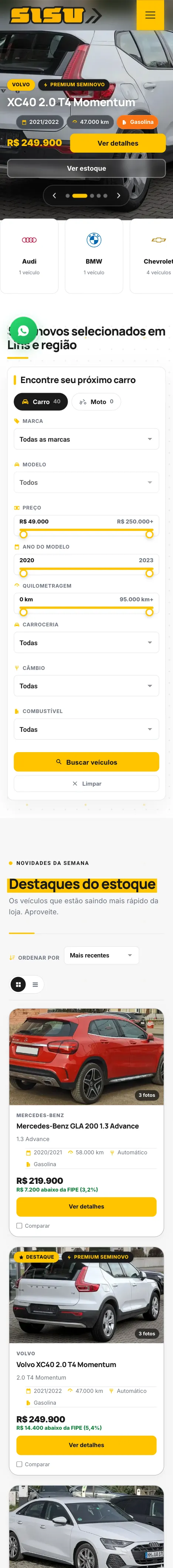 Sisu Seminovos no celular