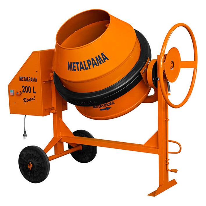 Betoneira Metalpama Rental BM200 litros c/ Motor 1cv c/ Redução e c/ Proteção