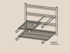 Desenho técnico do Grill Ossoboca em perspectiva